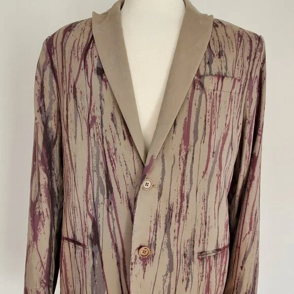 Varvatos blazer suit jacket stripe dyed black gray beige red purple XL 44 46 XXL - Picture 2 of 14